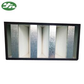 Temiz Oda için Galvanizli Çerçeve Mini Plise HEPA Filtre / V Bank HEPA Filtre