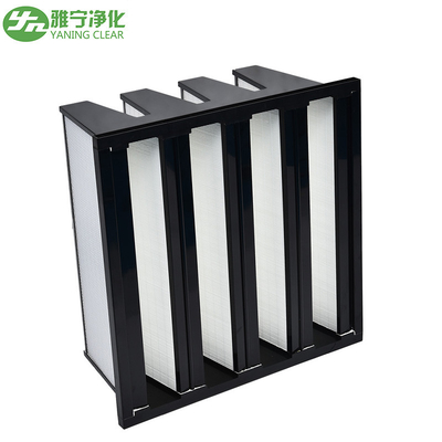 V Bankası H10 Hvac Hepa Filtre, Alt Yüksek Verimli Hava Filtresi 610*610*295mm