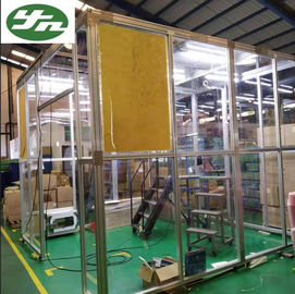 Endonezya Paket Endüstrisi için Alüminyum Çerçeve Akrilik Duvar Taşınabilir Temiz Kabin Odası
